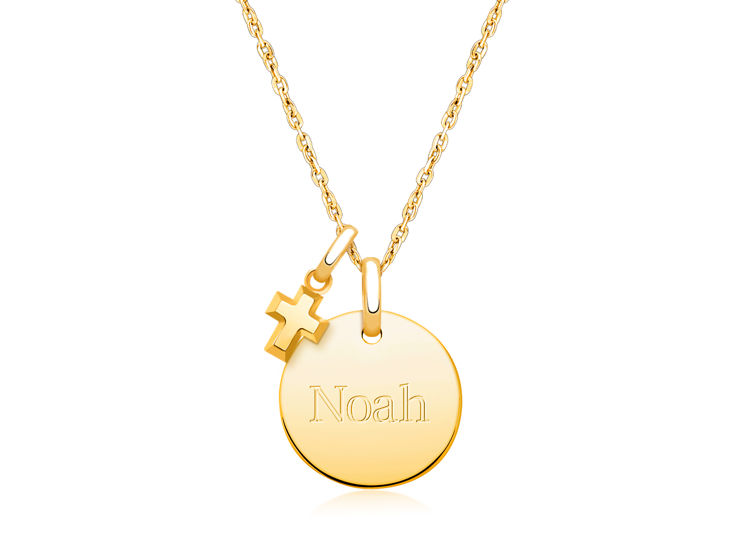 Enlarged to Show Detail<br />Shown with <u>Optional</u> Cross Charm
