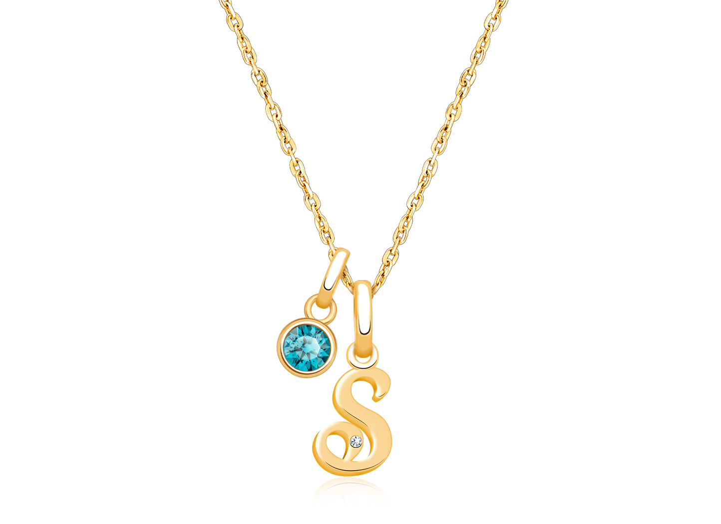 Enlarged to Show Detail<br />Shown with Birthstone Charm