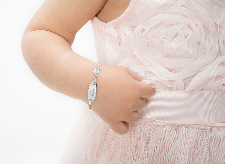 Example Bracelet Shown on 3 Year Old Girl