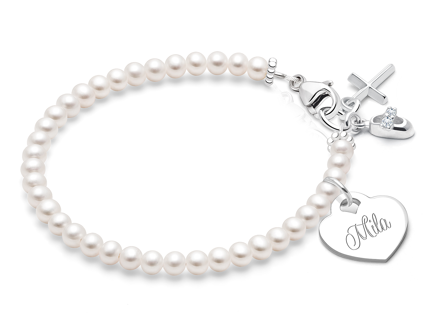Shown with <u>Upgraded</u> Cross - Baby Shoe Charm <u>NOT</u> Included<br />( add the charms your child would love )
