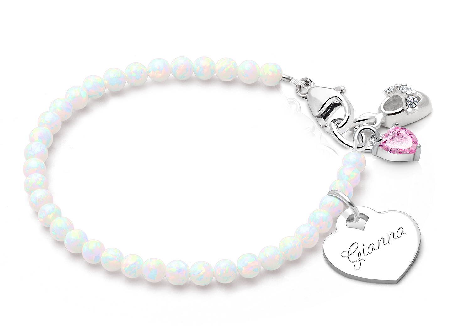 Baby Shoe & Heart Charms <u>NOT</u> Included<br />( add the charms your child would love )