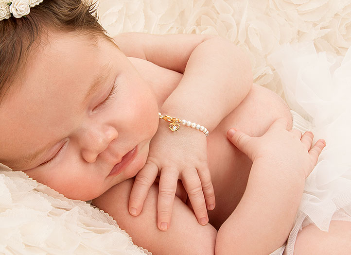 Example Bracelet Shown on Newborn Girl