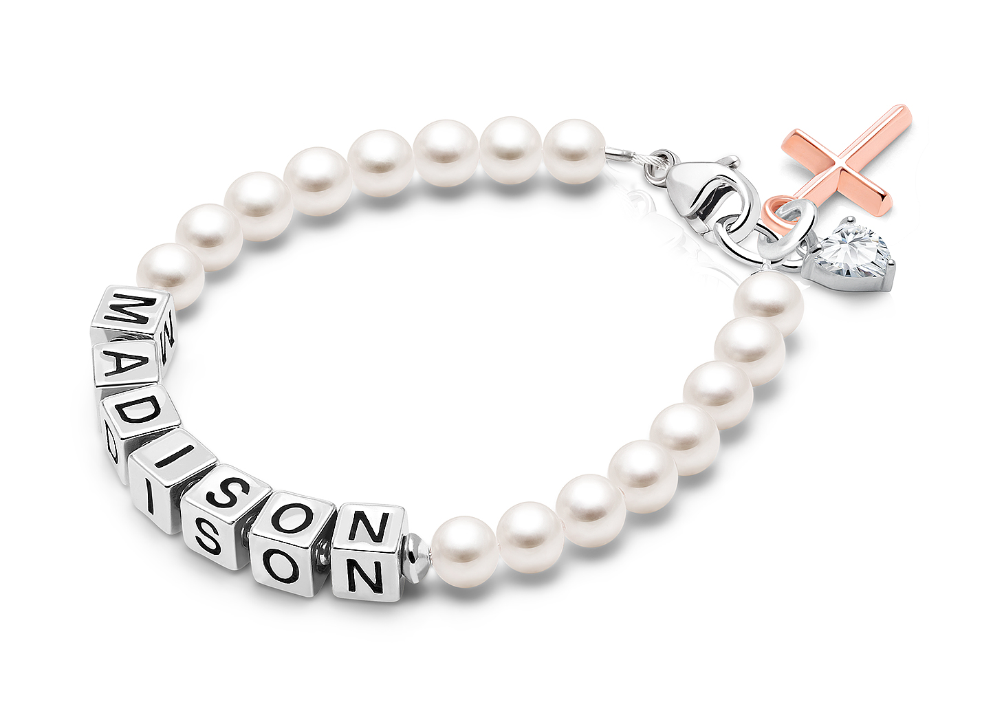Shown with <u>Upgraded</u> Cross - Heart Charm <u>NOT</u> Included<br />( add the charms your child would love )