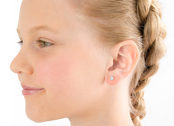 Earring Shown on 10 Year Old Girl