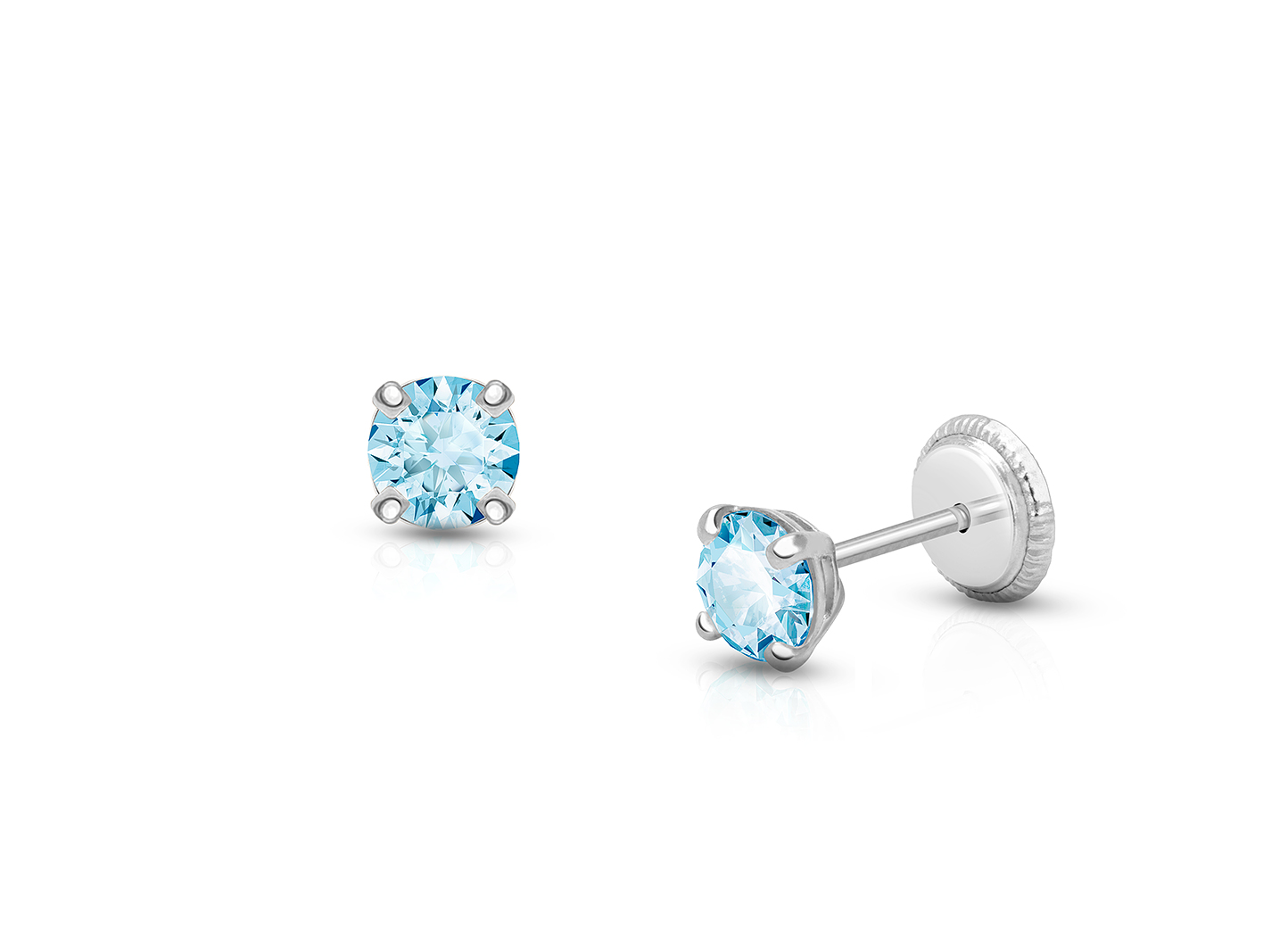 March Birthstone Shown<br />Enlarged to Show Detail 