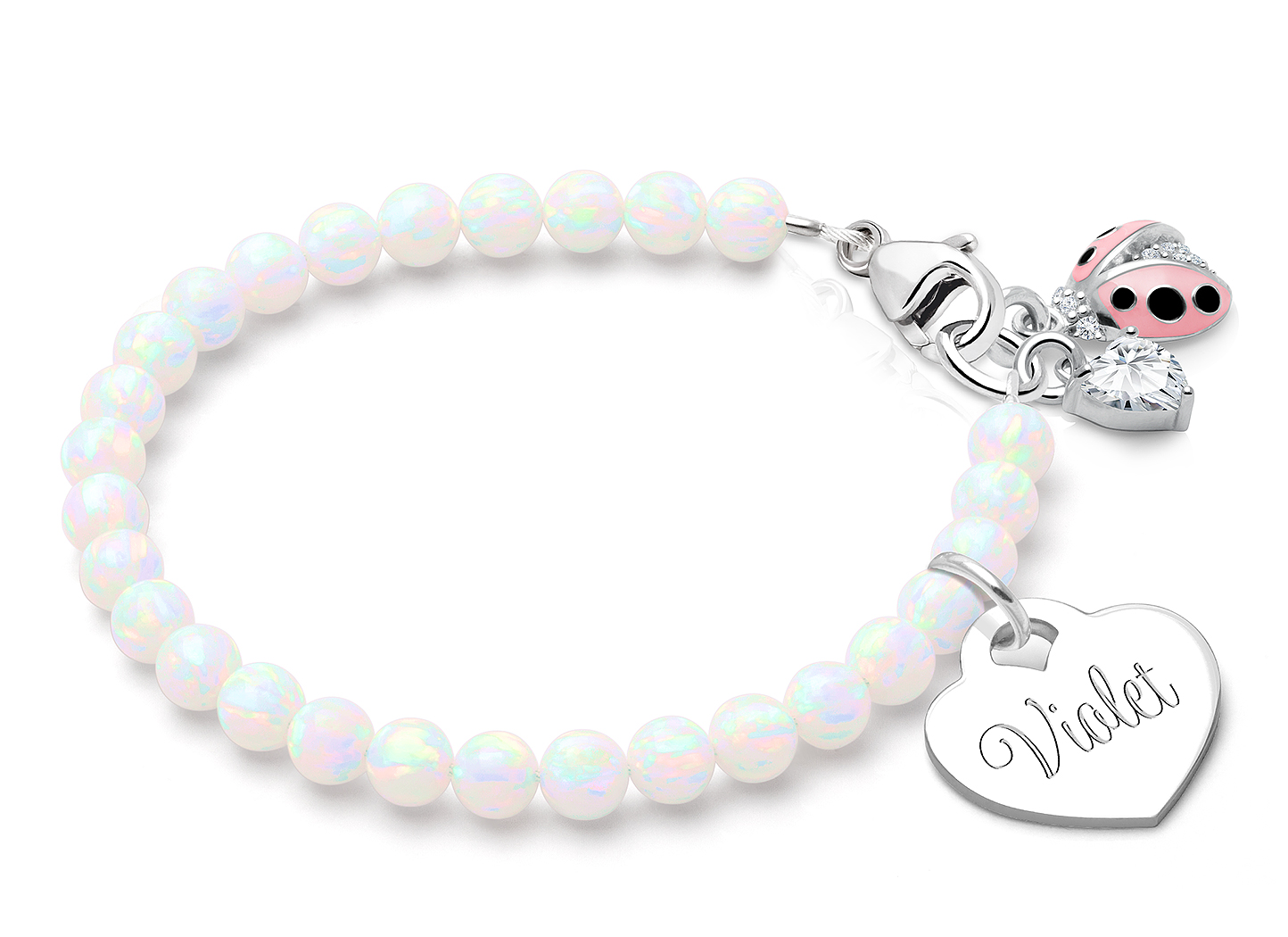Ladybug and Heart Charm <u>NOT</u> Included<br />( add the charms your child would love )