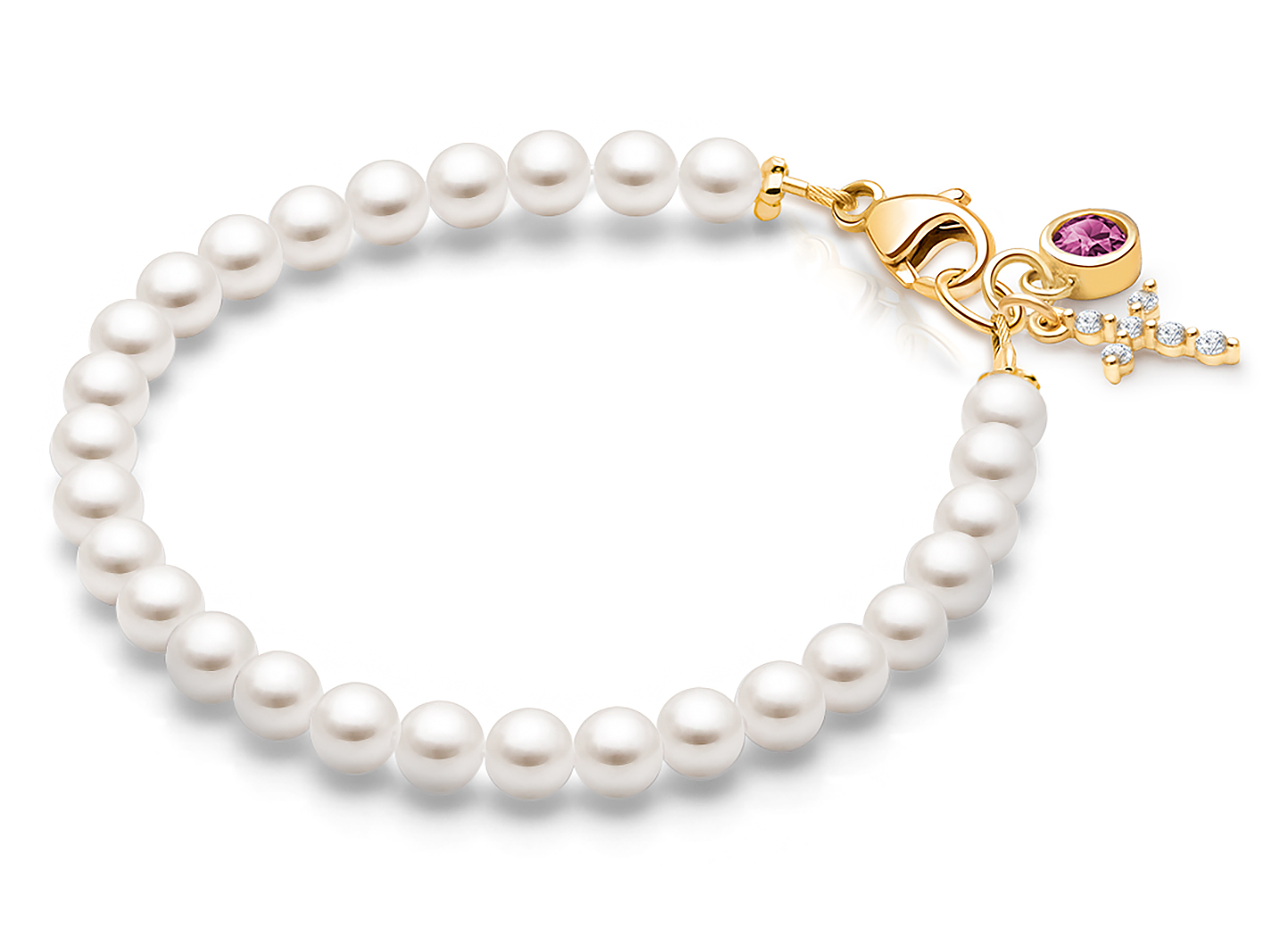 Shown with <u>Upgraded</u> Cross - Birthstone Charm <u>NOT</u> Included<br />( add the charms your child would love )