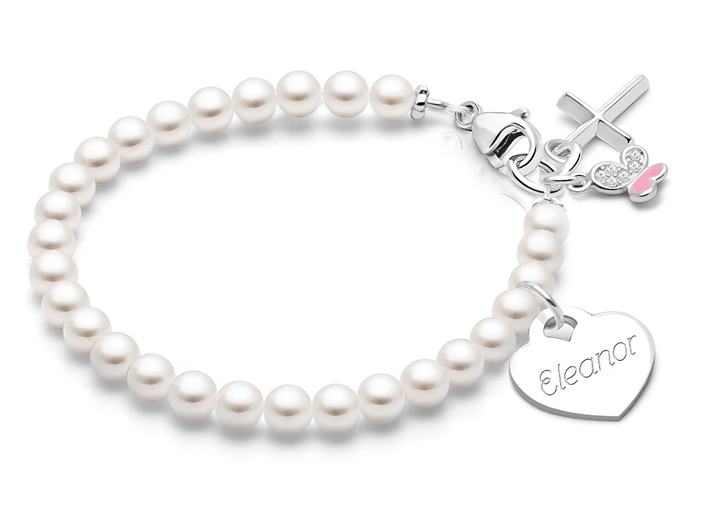 Shown with <u>Upgraded</u> Cross - Butterfly Charm <u>NOT</u> Included<br />( add the charms your child would love )