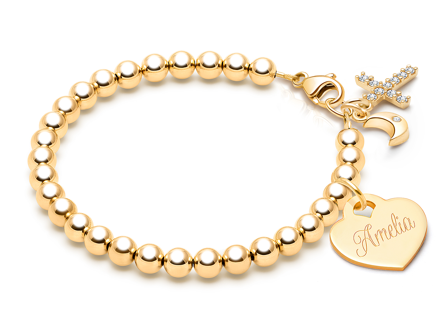 Shown with <u>Upgraded</u> Cross - Moon Charm <u>NOT</u> Included<br />( add the charms your child would love )