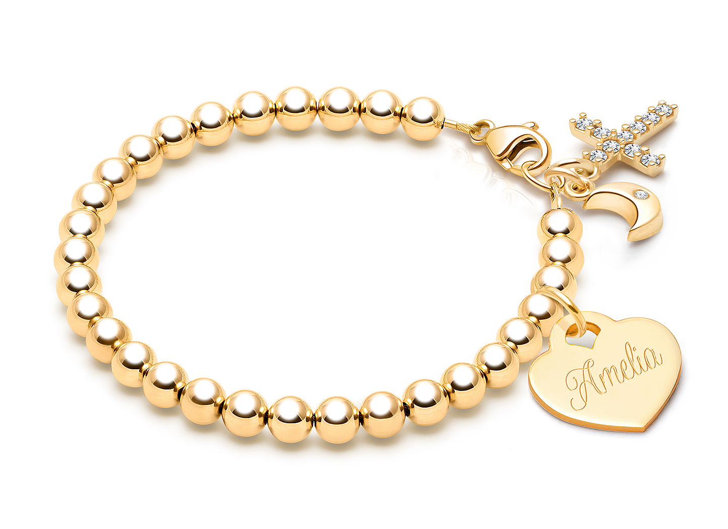 Shown with <u>Upgraded</u> Cross - Moon Charm <u>NOT</u> Included<br />( add the charms your child would love )