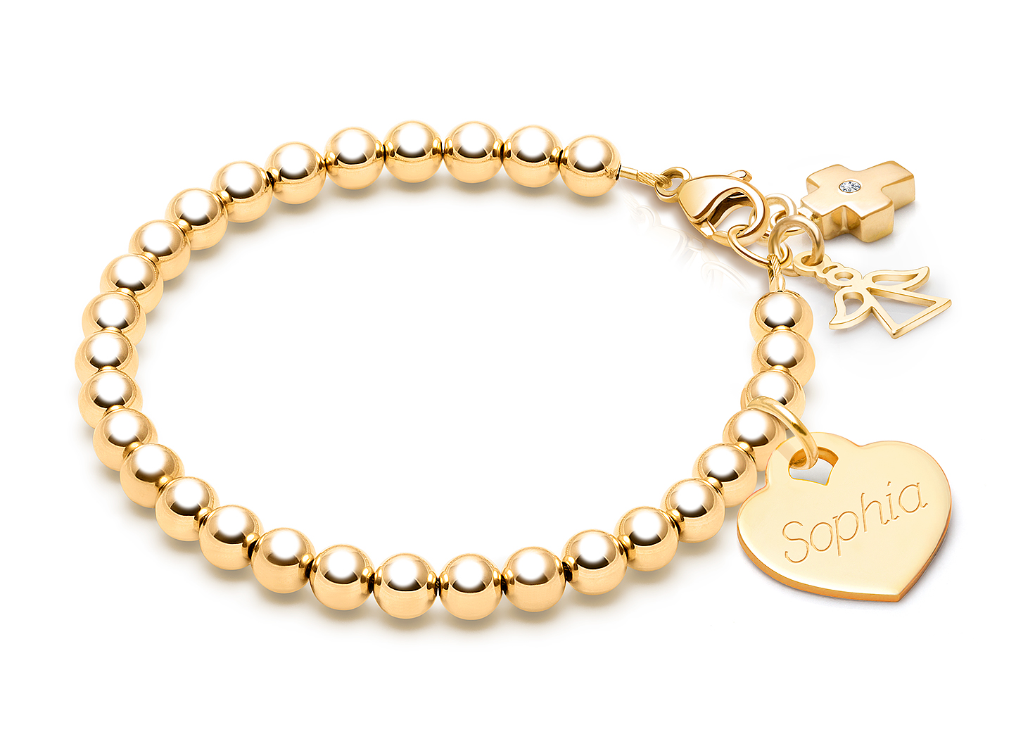 Shown with <u>Upgraded</u> Cross - Angel Charm <u>NOT</u> Included<br /> ( add the charms your child would love )