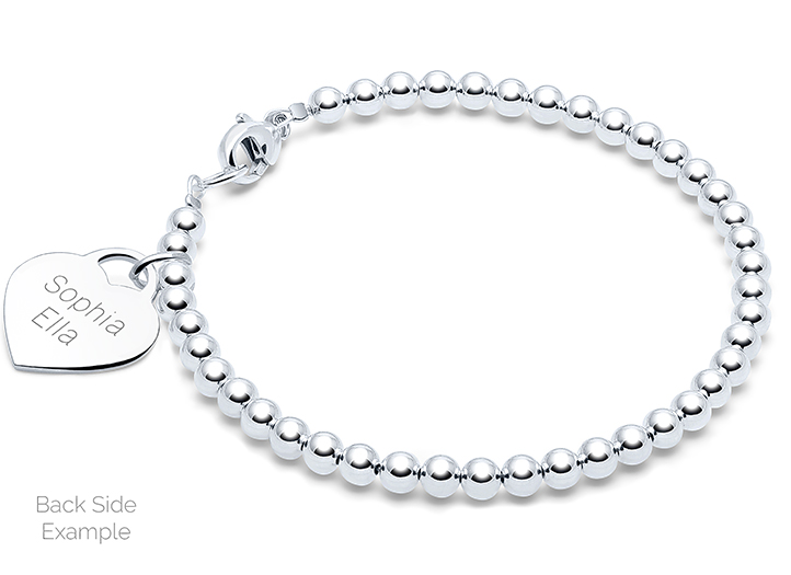Enlarged to Show Detail<br />Shown with <u>Optional</u> Engraved Heart Charm
