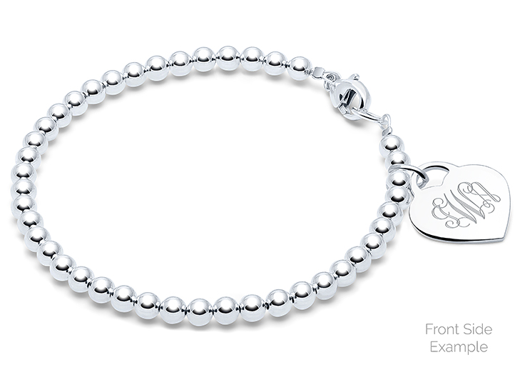 Enlarged to Show Detail<br />Shown with <u>Optional</u> Engraved Heart Charm