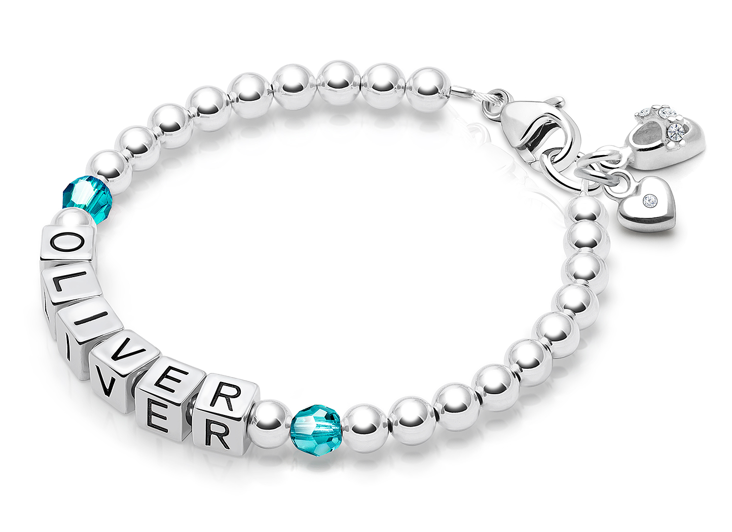 December Birthstone Shown<br> Heart & Baby Shoe Charm <u>NOT</u> Included<br />( add the charms your child would love )