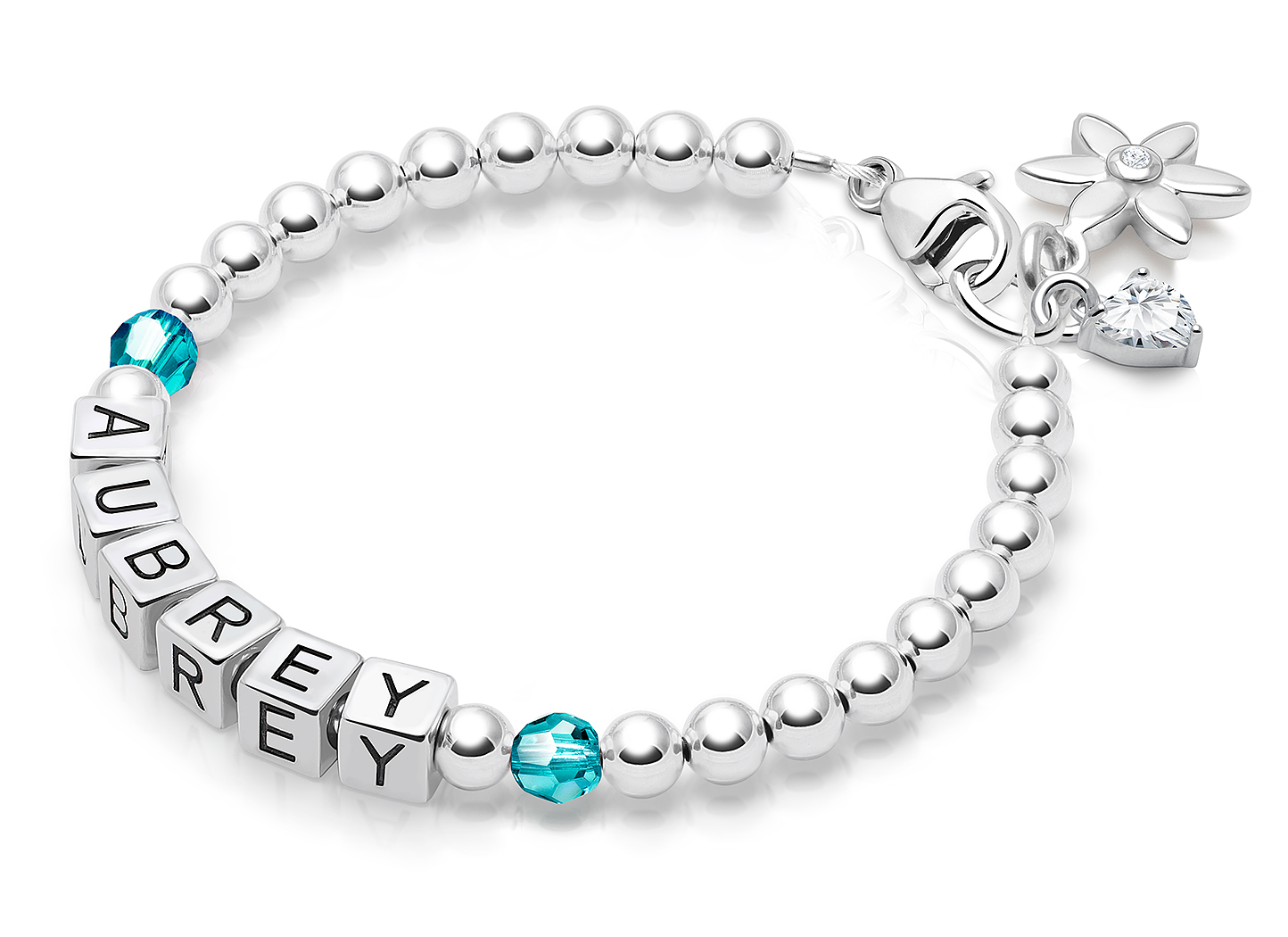 December Birthstone Shown<br/>Heart & Flower Charms <u>NOT</u> Included<br />( add the charms your teen would love )