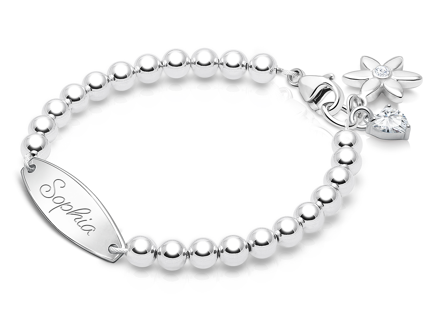 Flower & Heart Charms <u>NOT</u> Included<br />( add the charms your child would love )