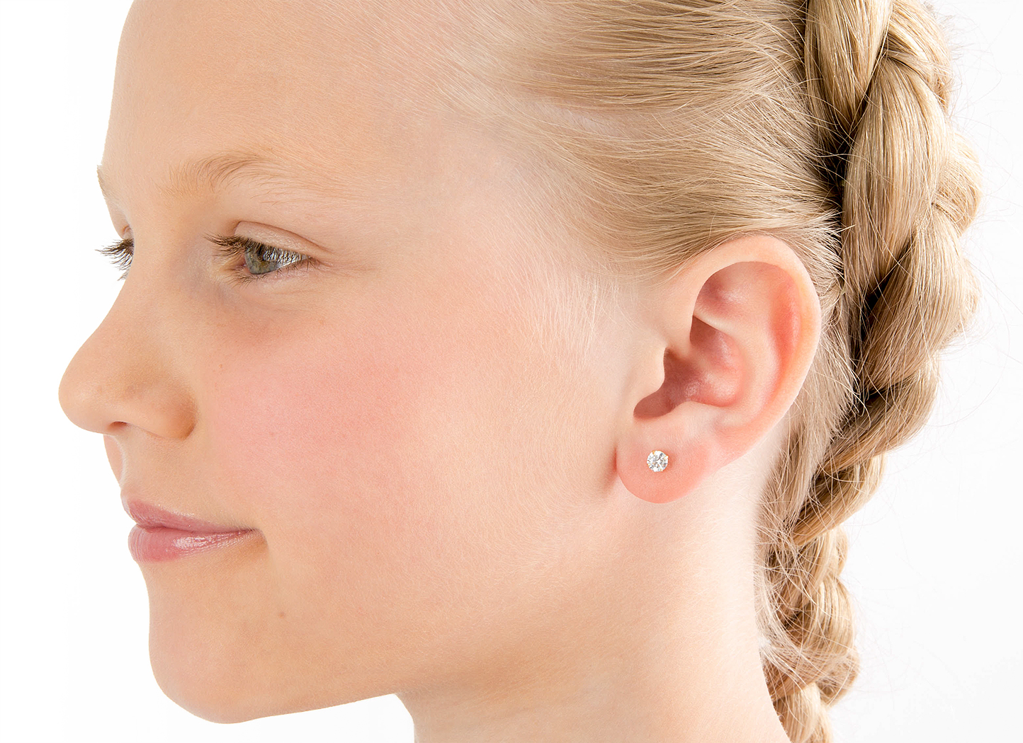 Earring Shown on 10 Year Old Girl