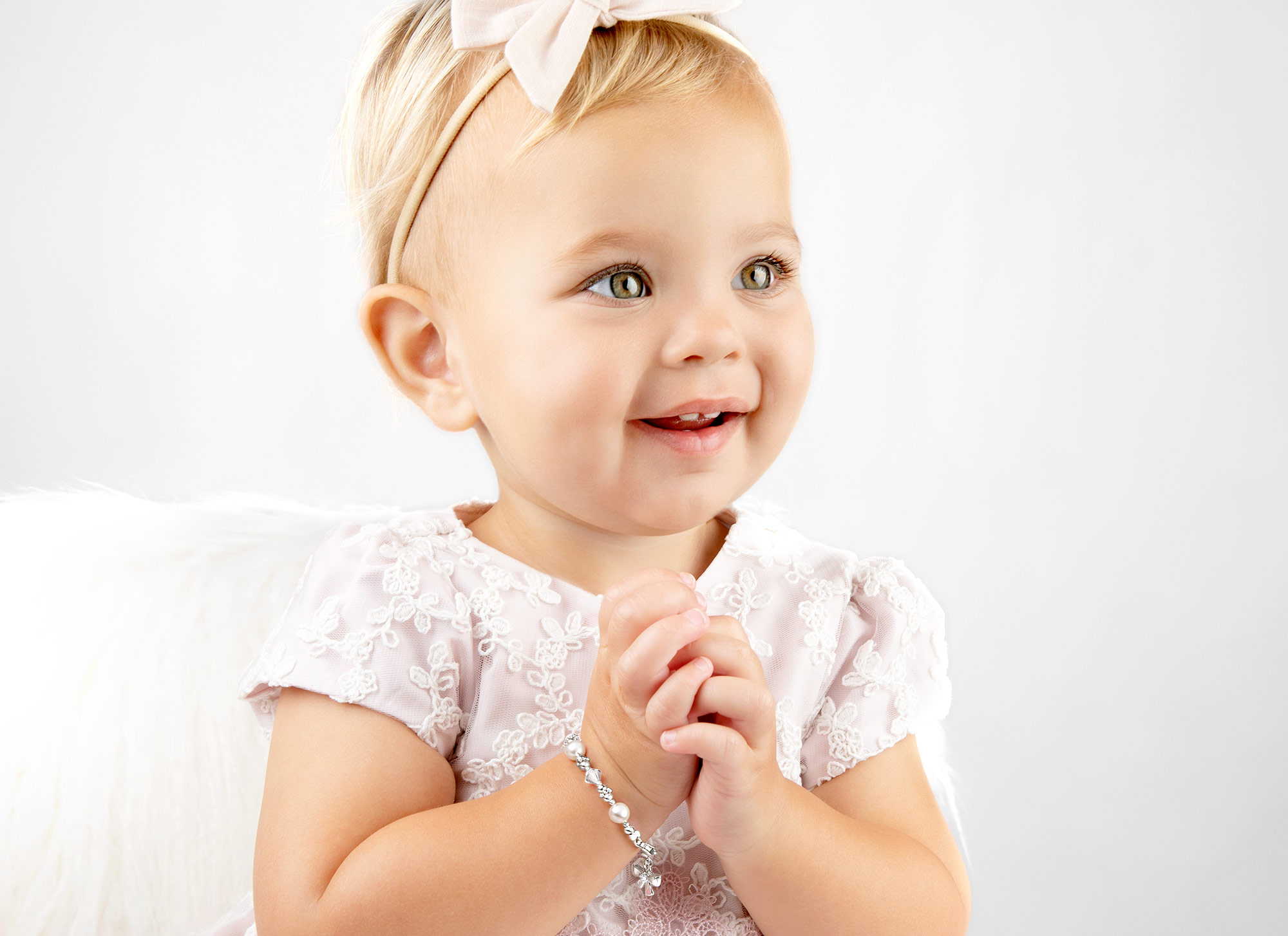 Example Bracelet Shown on 1 Year Old Girl<br /> 