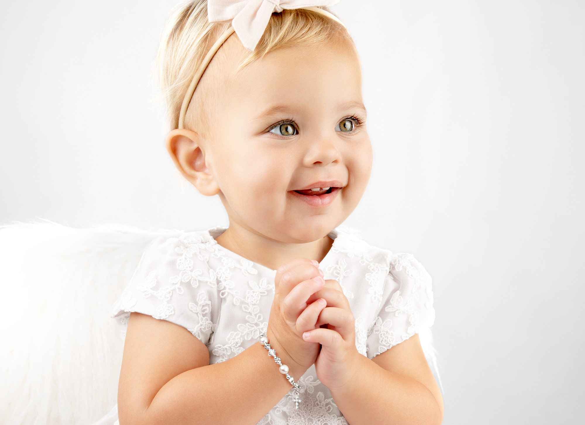 Example Bracelet Shown on 1 Year Old Girl