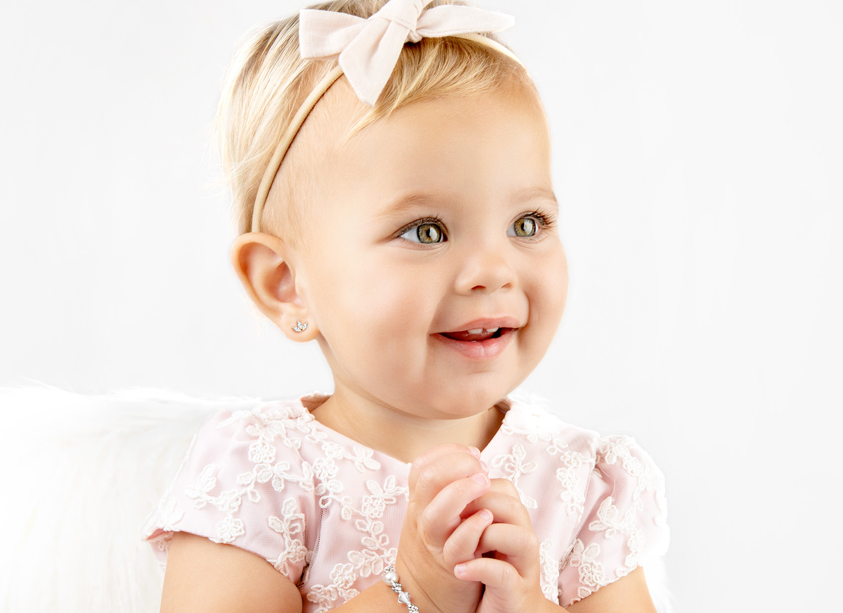Earring Shown on 1 Year Old Girl