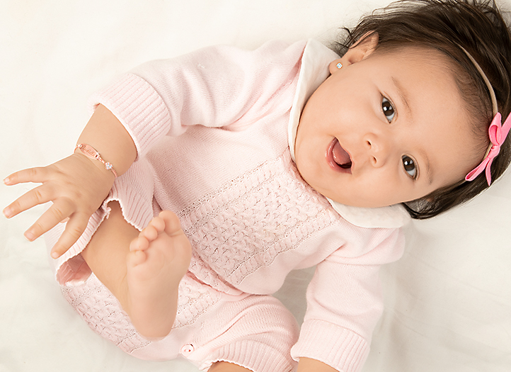 Example Bracelet Shown on Infant Girl