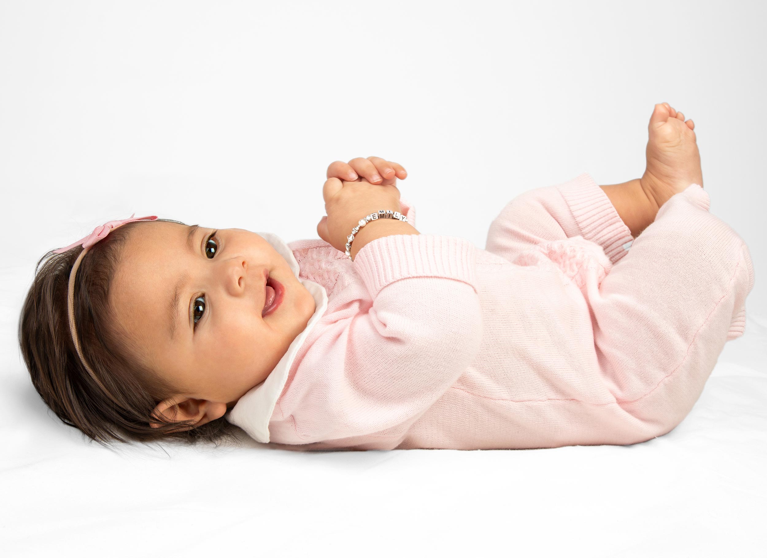 Example Bracelet Shown on Baby Girl<br /> 