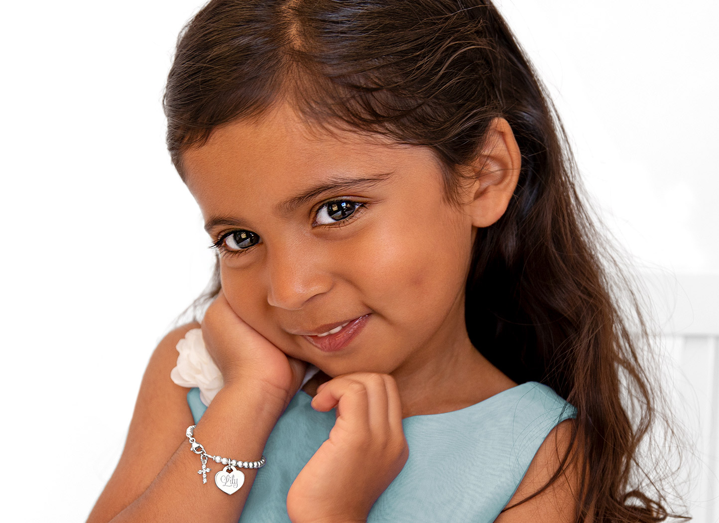 Example Bracelet Shown on 3 Year Old Girl<br /> 