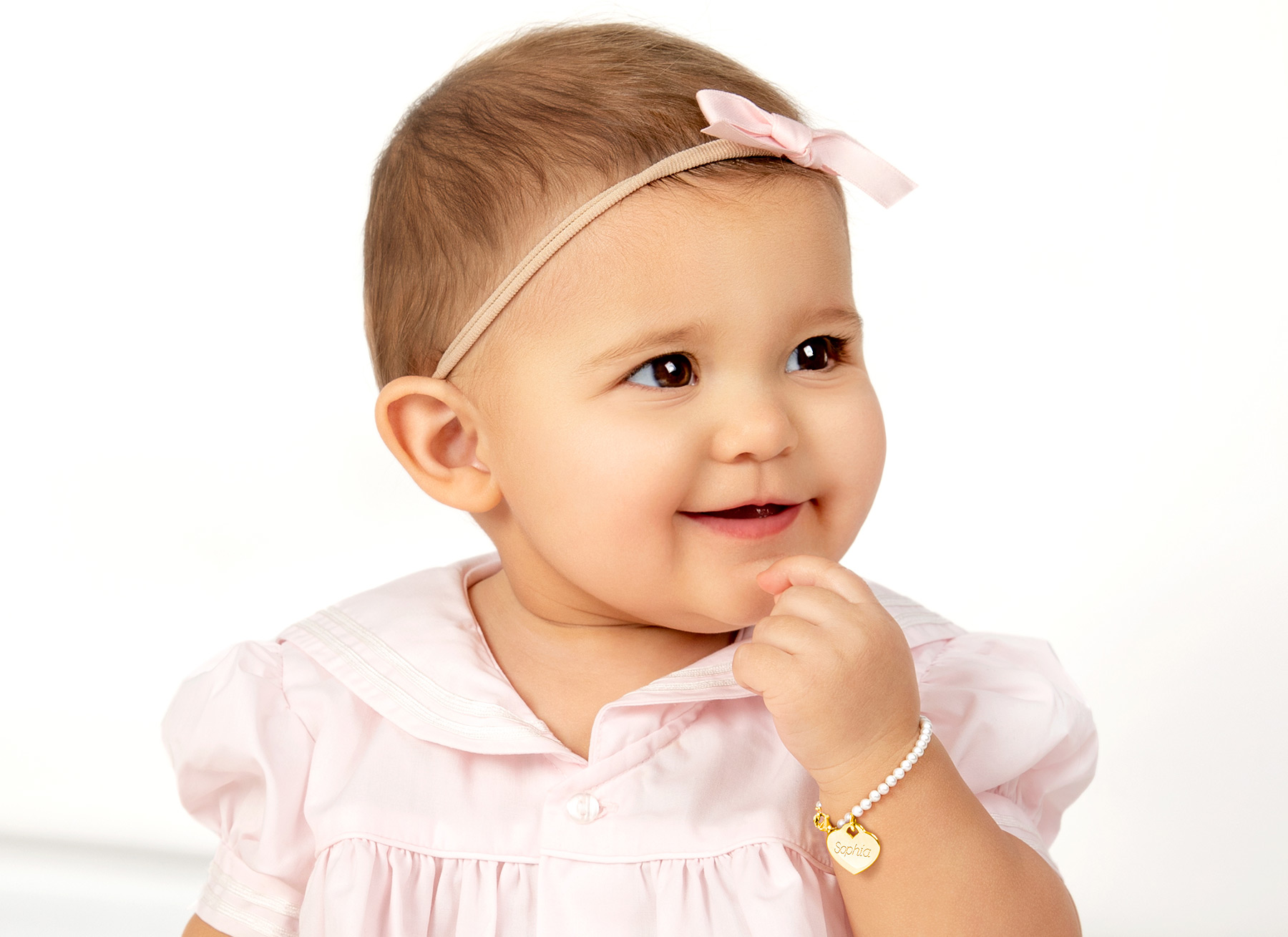 Example Bracelet Shown on 9 Month Old Girl