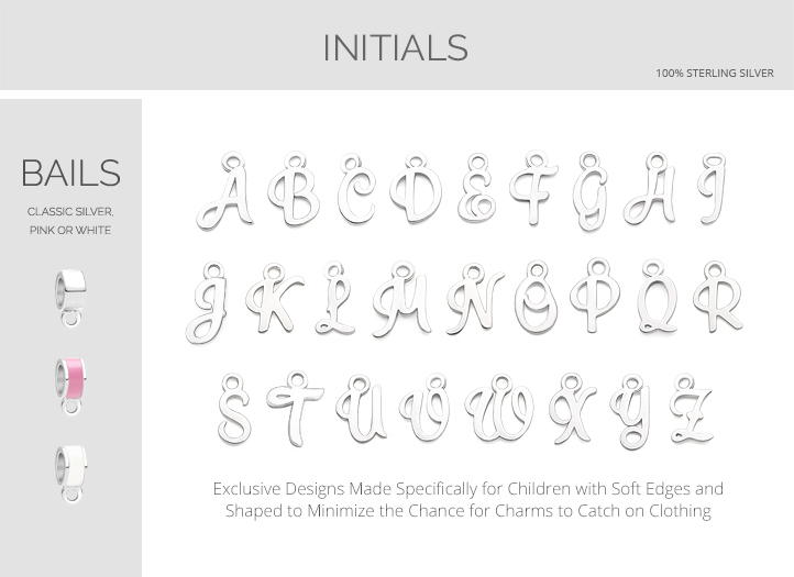 26 Exclusive Sterling Silver Letters in an Elegant Cursive Initial Style