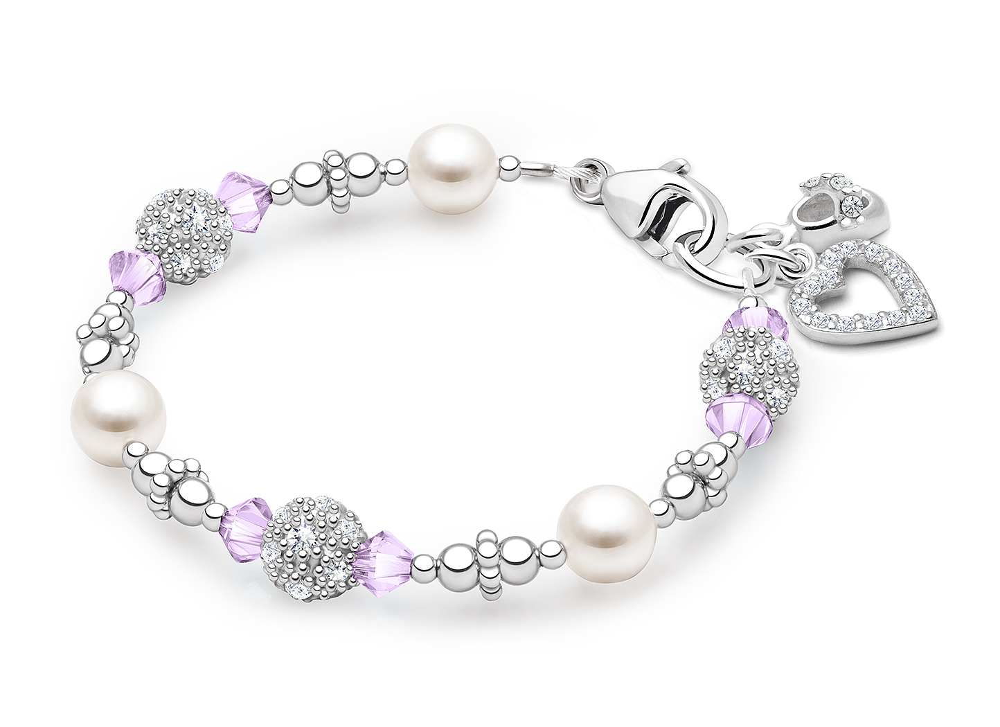June Birthstone Shown<br> Baby Shoe & Heart Charms <u>NOT</u> Included<br />( add the charms your child would love )