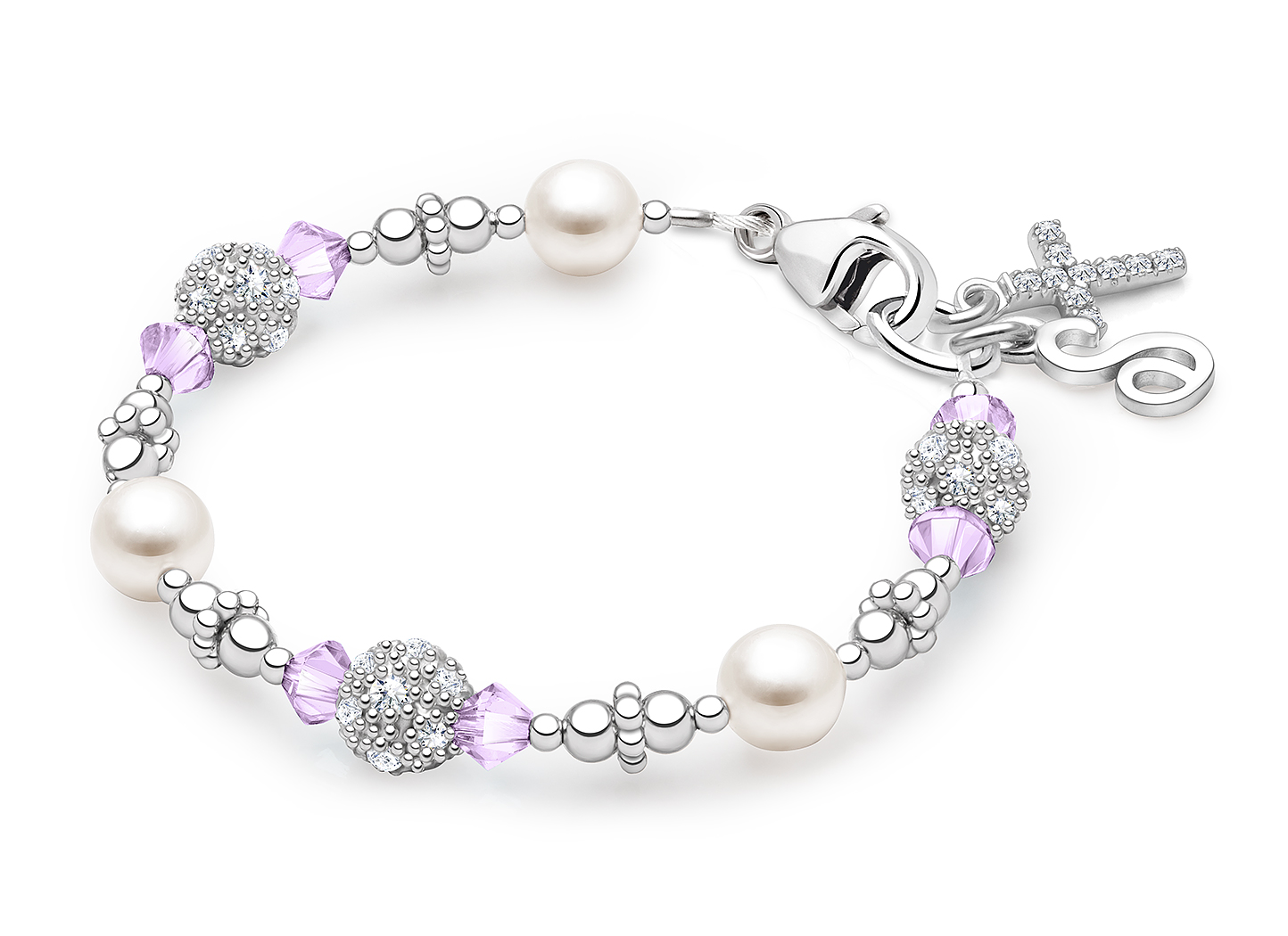 Shown with <u>Upgraded</u> Cross - Initial Charm <u>NOT</u> Included<br />( add the charms your child would love )