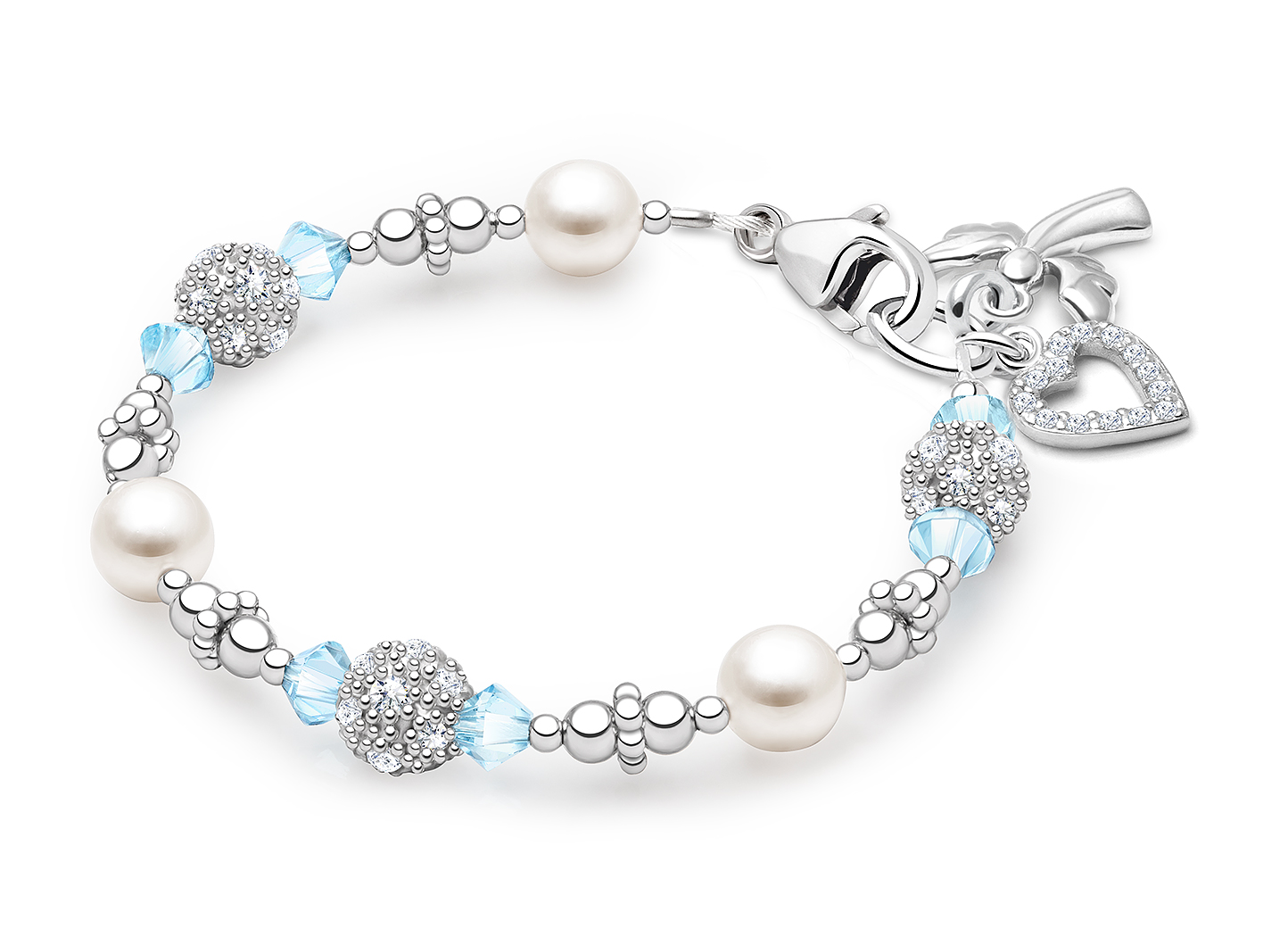 Shown with <u>Upgraded</u> Religious Charm - Heart Charm <u>NOT</u> Included<br />( add the charms your child would love )