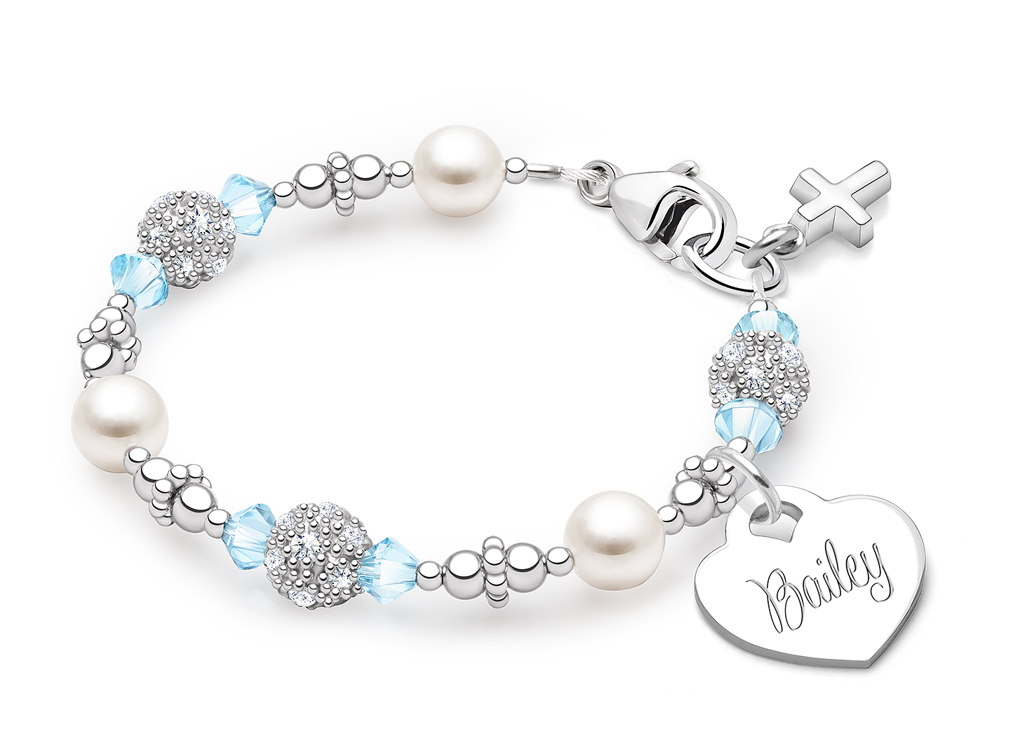 Enlarged to Show Detail<br />Shown with <u>Included</u> Cross Charm
