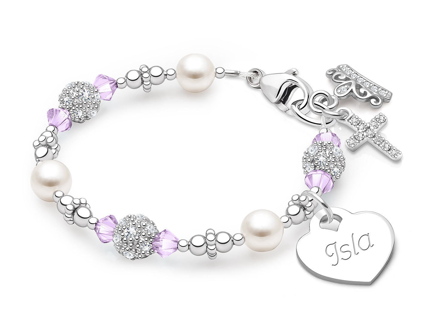 Shown with <u>Upgraded</u> Cross - Tiara Charm <u>NOT</u> Included<br />( add the charms your child would love )