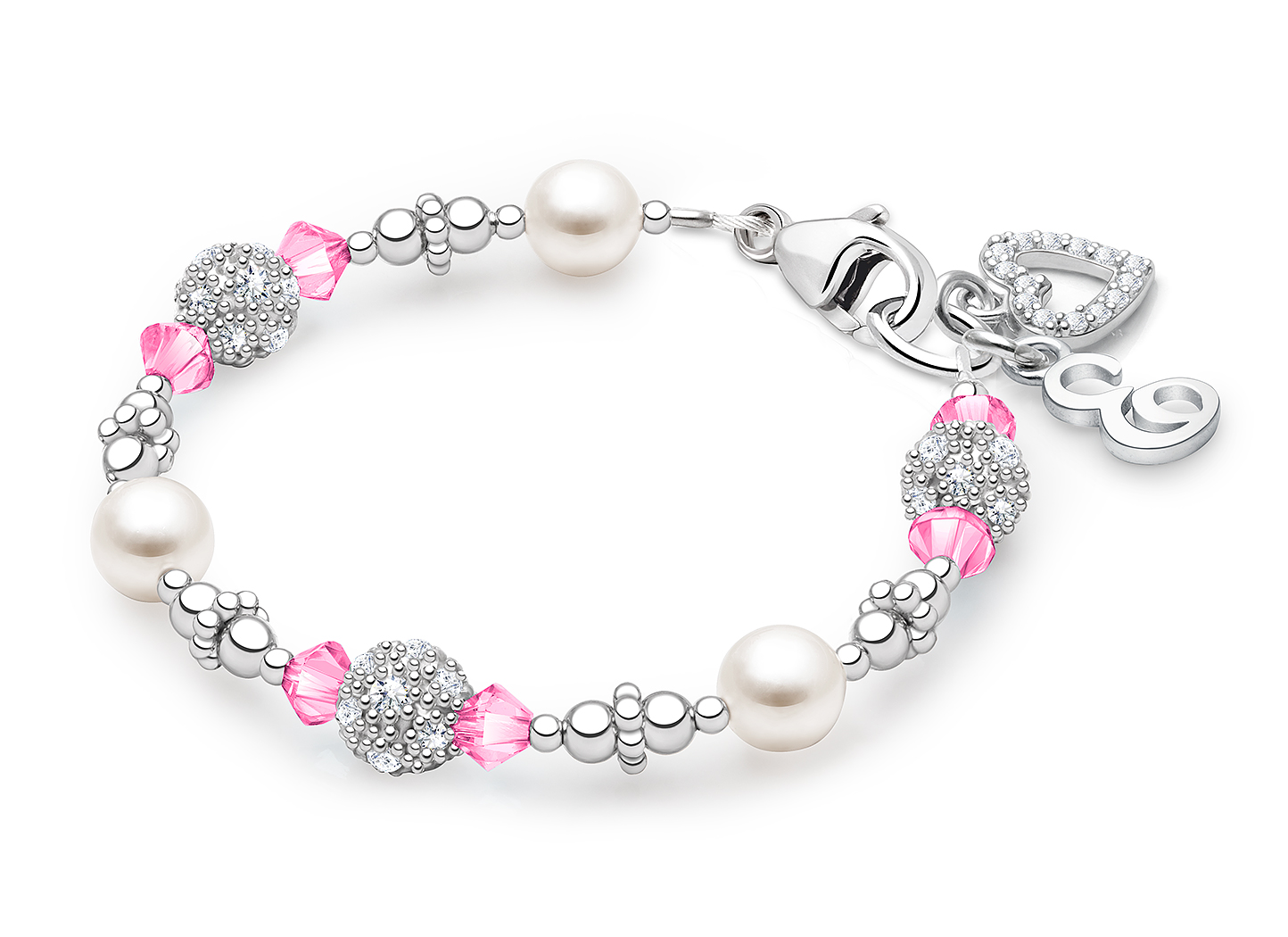 October Birthstone Shown<br>Heart and Initial Charm <u>NOT</u> Included<br />( add the charms your child would love )