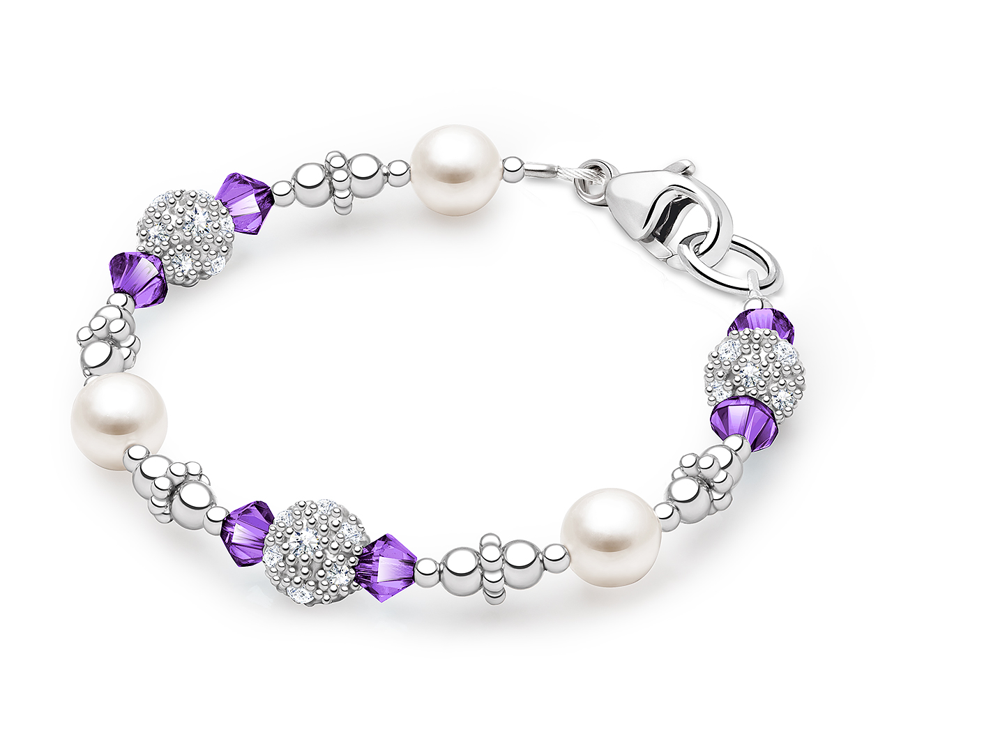February Birthstone Shown<br />Enlarged to Show Detail