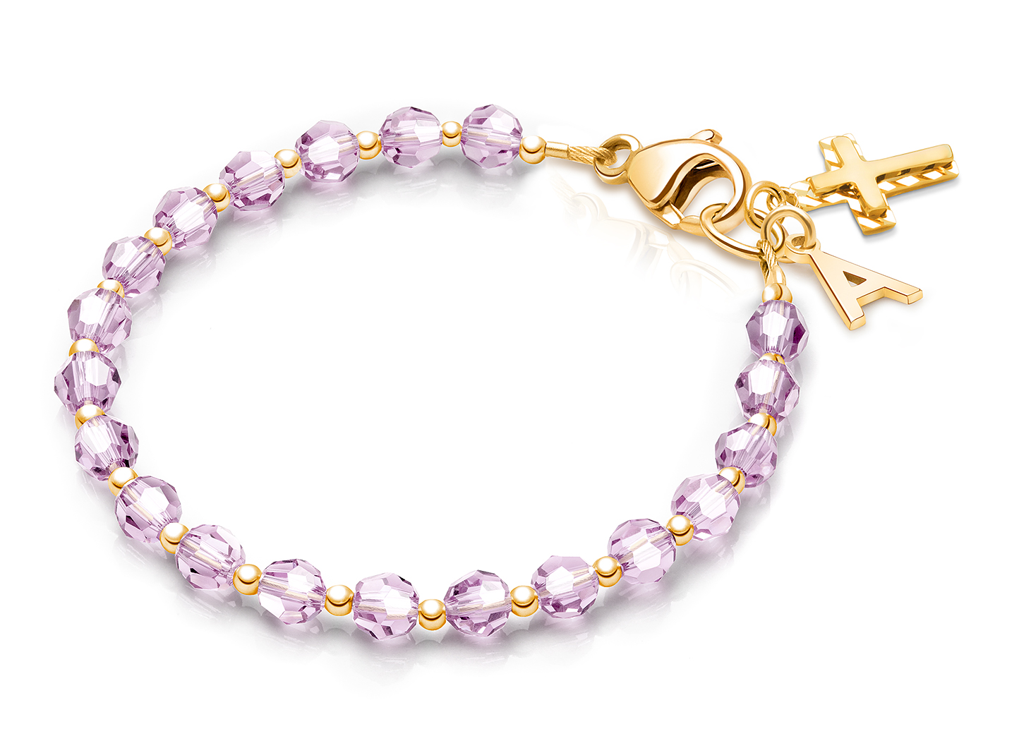 June Birthstone Shown<br />Initial & Cross Charms <u>NOT</u> Included<br />( add the charms your teen would love )