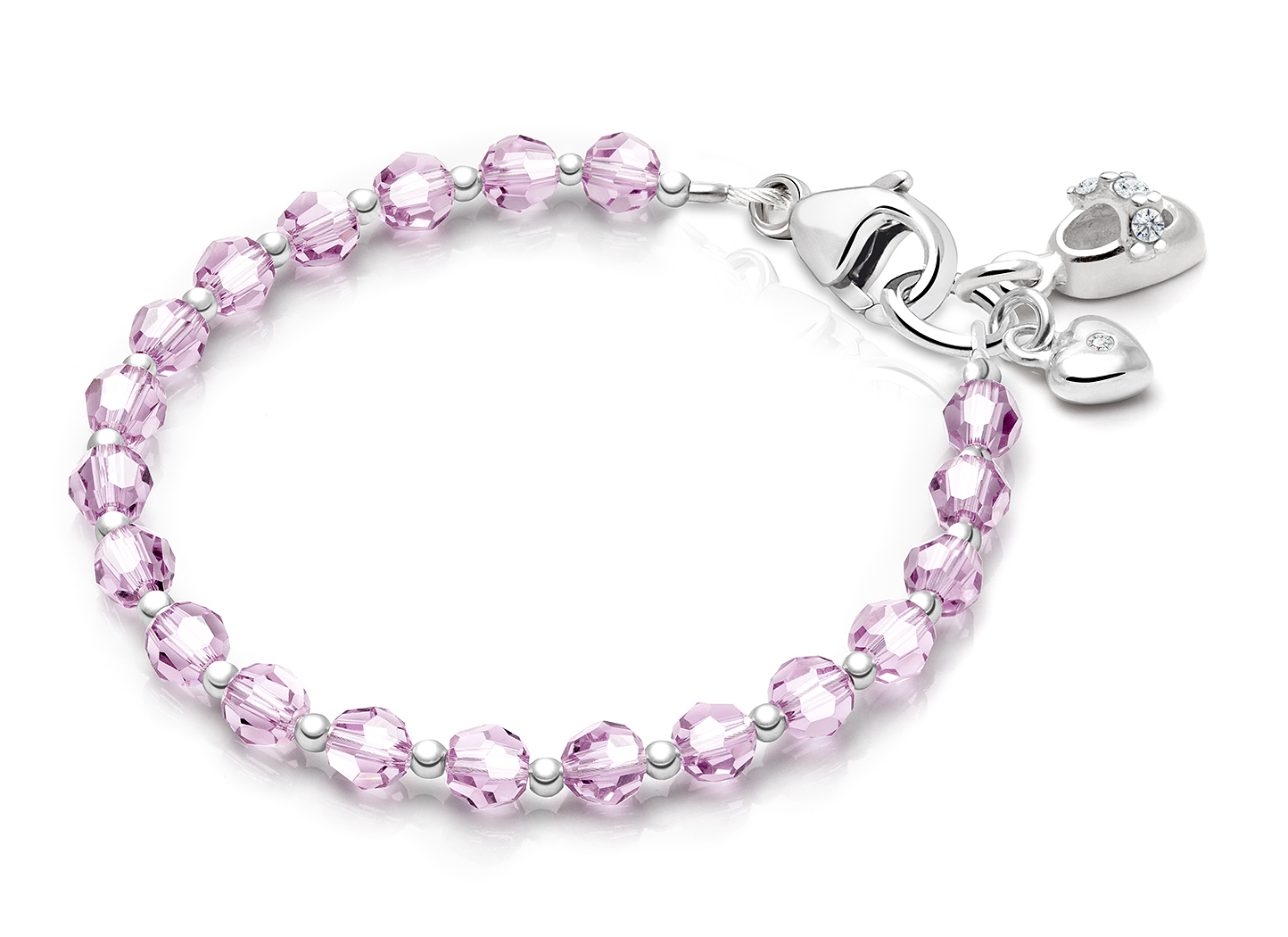 June Birthstone Shown<br> Baby Shoe & Heart Charms <u>NOT</u> Included<br />( add the charms your child would love )