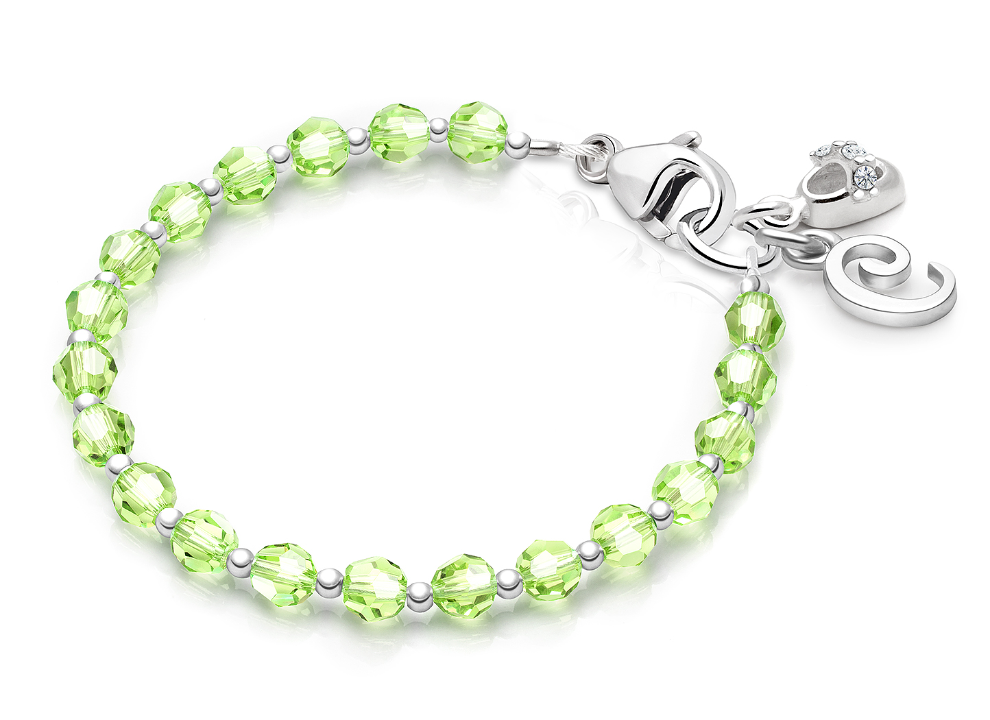 August Birthstone Shown<br> Baby Shoe & Initial Charms <u>NOT</u> Included<br />( add the charms your child would love )