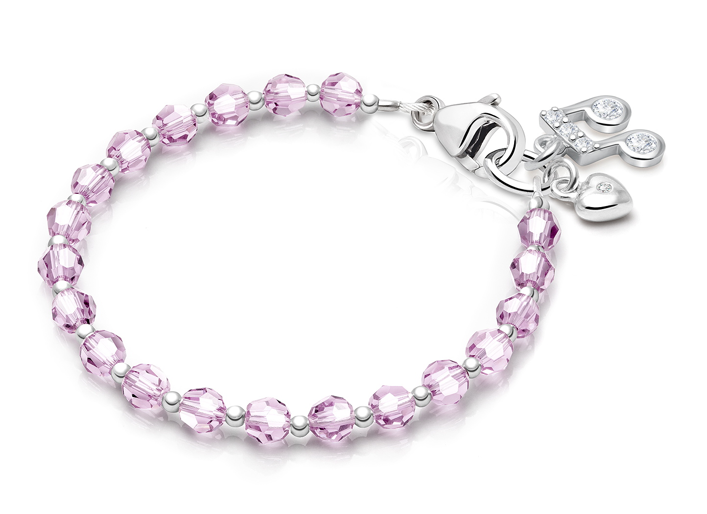 June Birthstone Shown<br />Heart & Music Note Charms <u>NOT</u> Included<br />( add the charms your teen would love )
