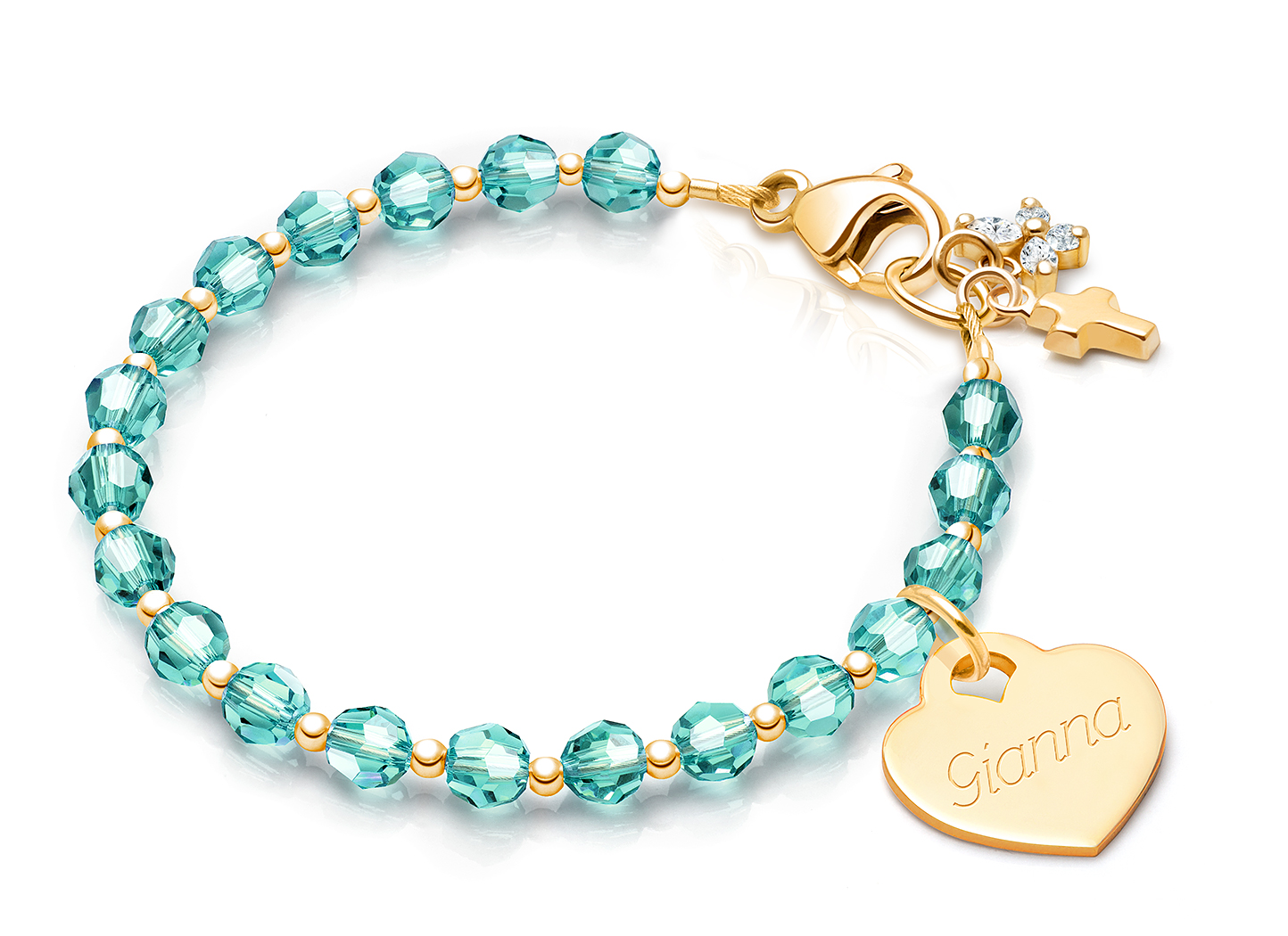 December Birthstone Shown<br> Butterfly & Cross Charms <u>NOT</u> Included<br />( add the charms your child would love )