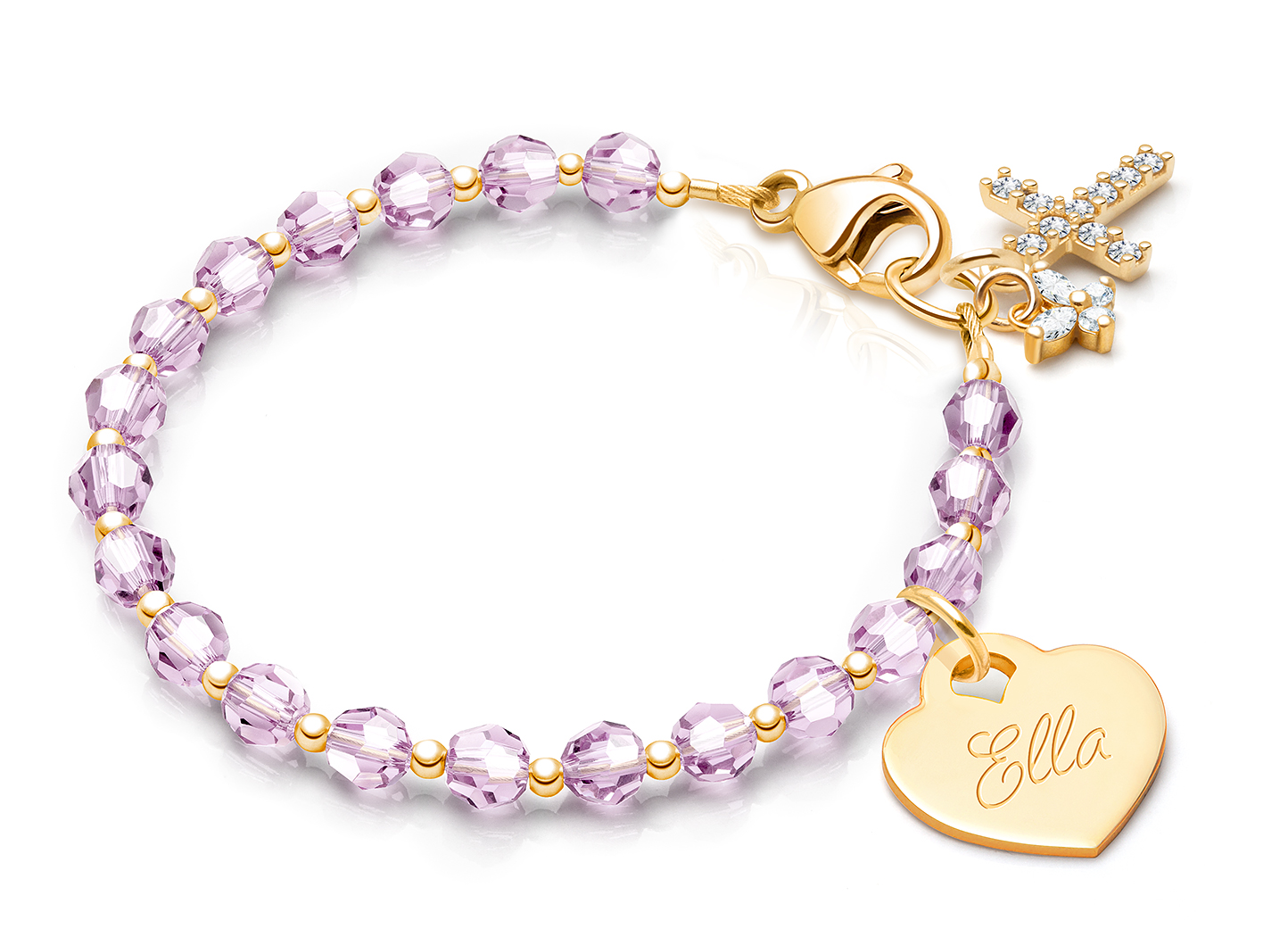 June Birthstone Shown<br /> Cross & Butterfly Charms <u>NOT</u> Included<br />( add the charms your teen would love )