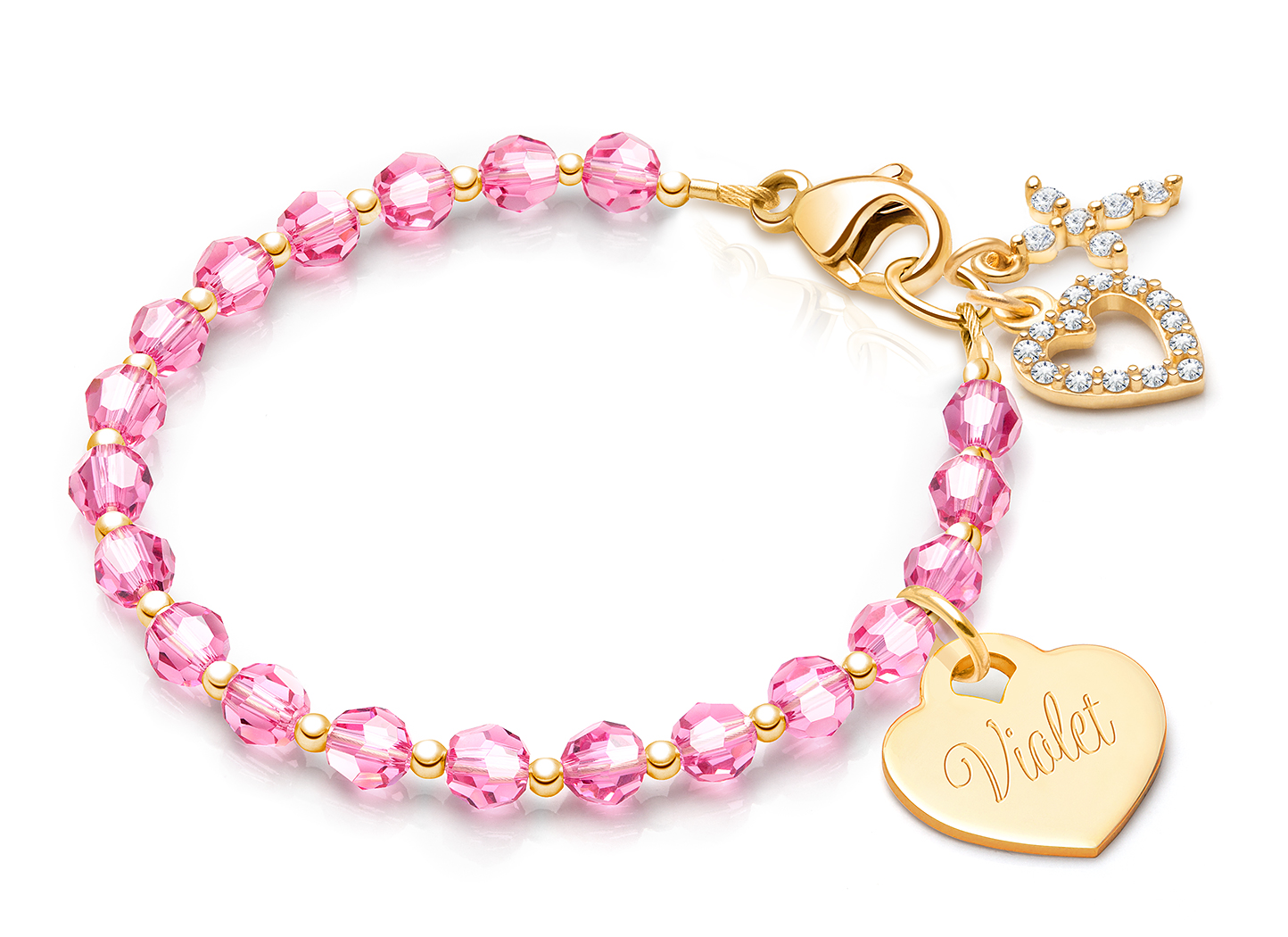October Birthstone Shown<br />Heart & Cross Charms <u>NOT</u> Included<br />( add the charms your teen would love )