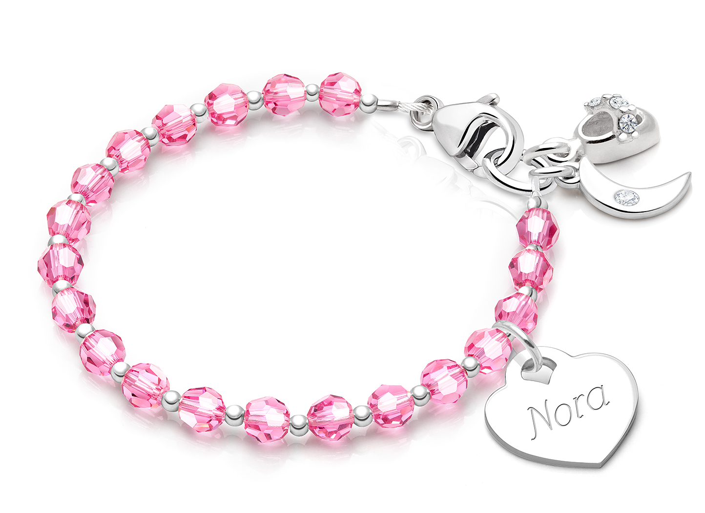 October Birthstone Shown<br> Baby Shoe & Moon Charms <u>NOT</u> Included<br />( add the charms your child would love )