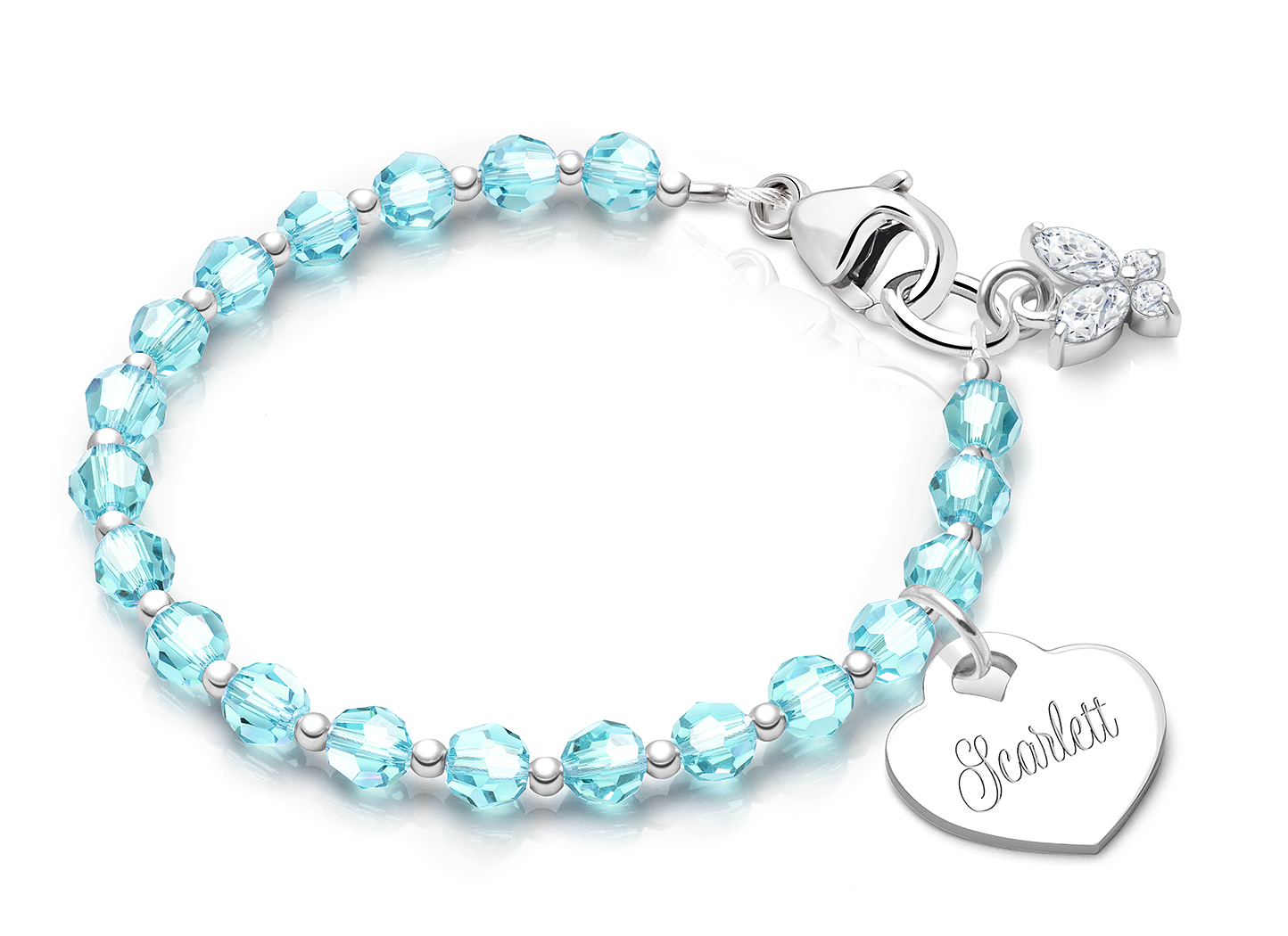 October Birthstone Shown<br /> Butterfly Charm <u>NOT</u> Included<br />( add the charms your teen would love )