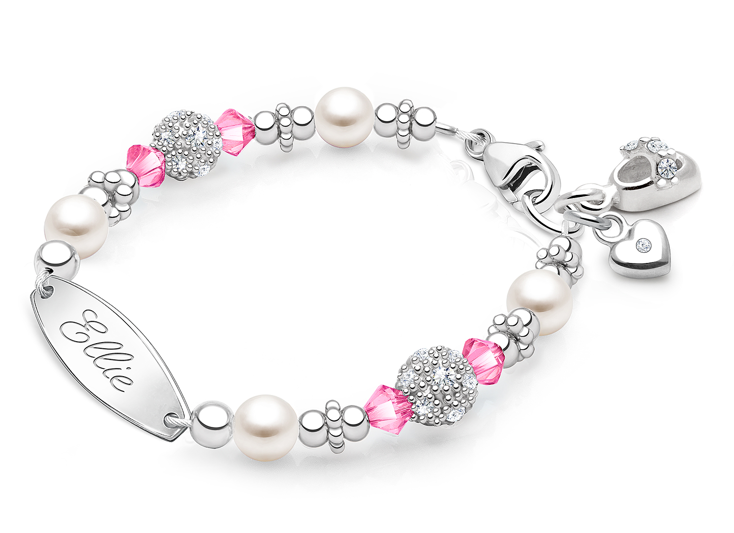 October Birthstone Shown<br> Baby Shoe & Heart Charms <u>NOT</u> Included<br />( add the charms your child would love )