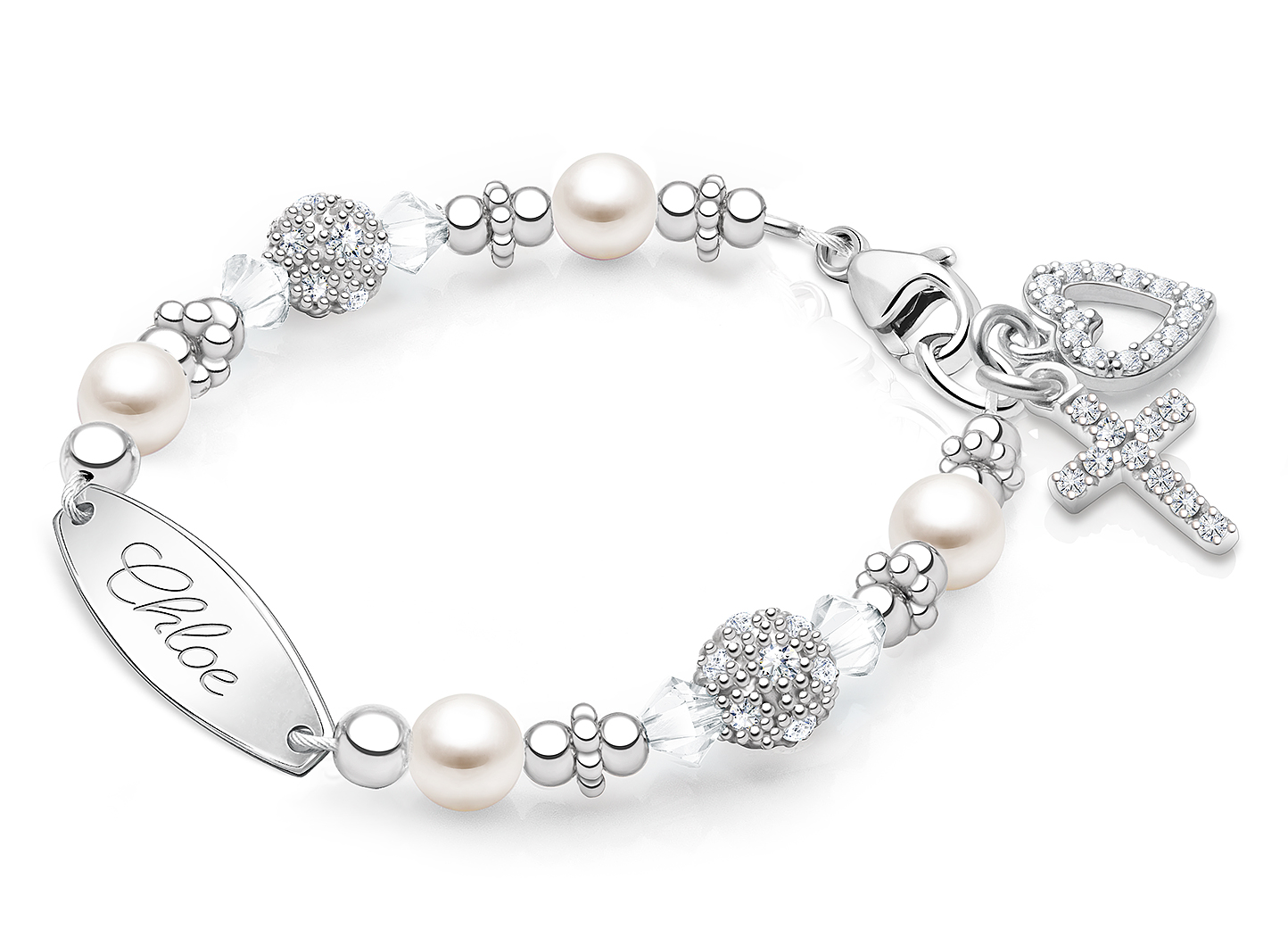 Shown with <u>Upgraded</u> Cross - Heart Charm <u>NOT</u> Included<br />( add the charms your child would love )