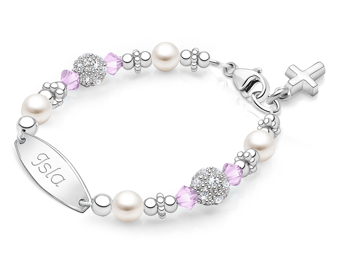 Enlarged to Show Detail<br />Shown with <u>Included</u> Cross Charm