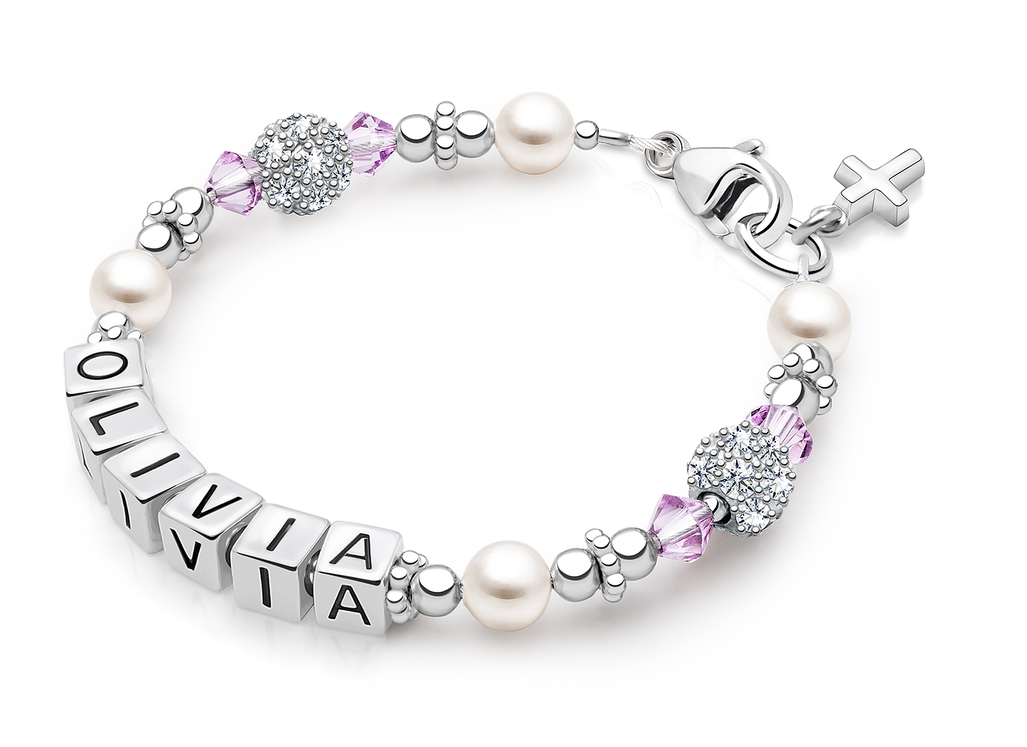 Enlarged to Show Detail<br />Shown with <u>Included</u> Cross Charm