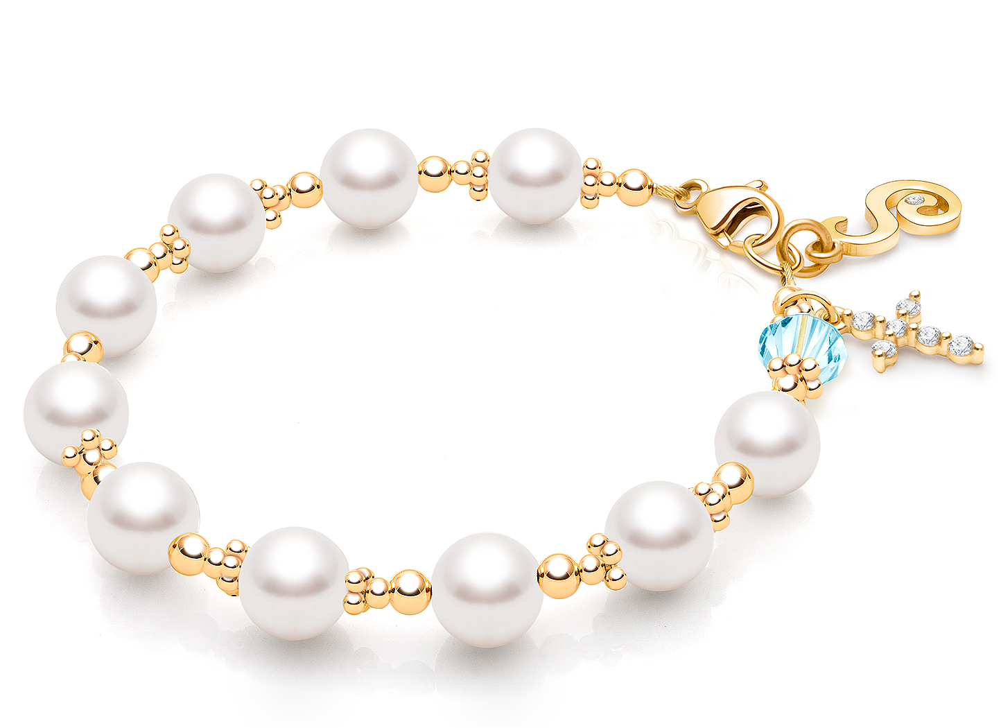 Shown with <u>Upgraded</u> Cross - Initial Charm <u>NOT</u> Included<br />( add the charms your child would love )